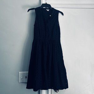 J Crew Navy Eylet Dress with Pockets